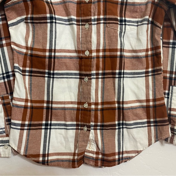 Weatherproof Women’s Plaid Shirt in Brown and White - Picture 3 of 5